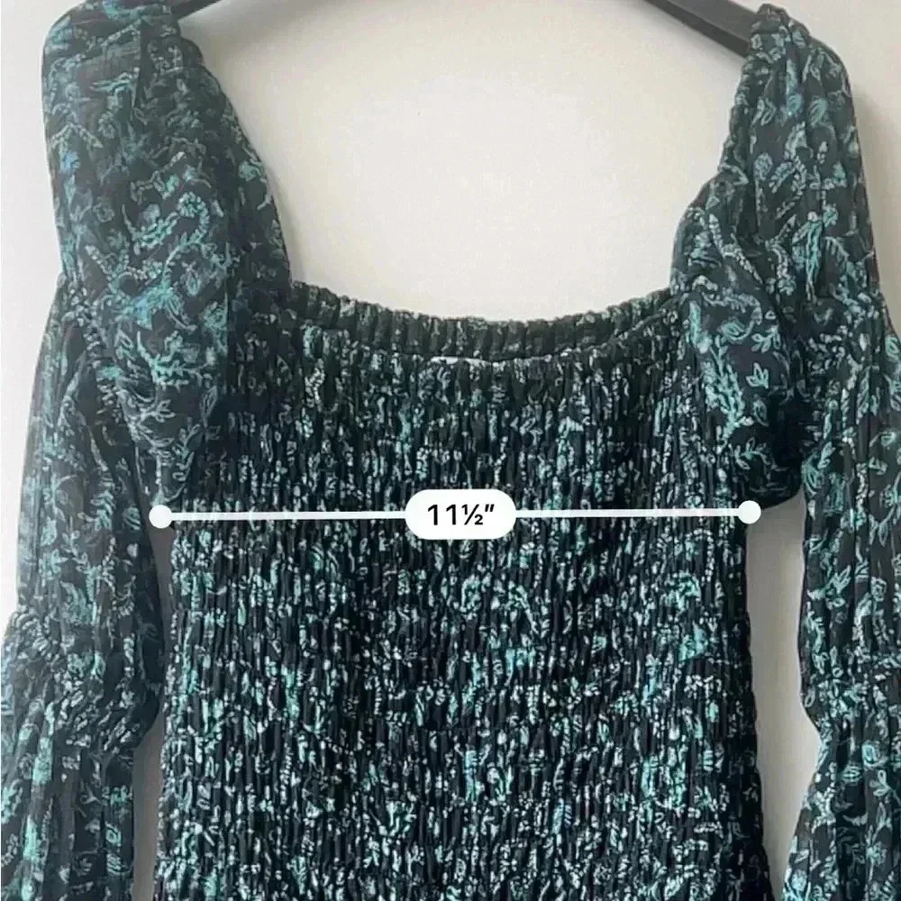 Misa Los Angeles Rashida Maxi Dress - Green Floral on Black- Size S - Picture 15 of 16